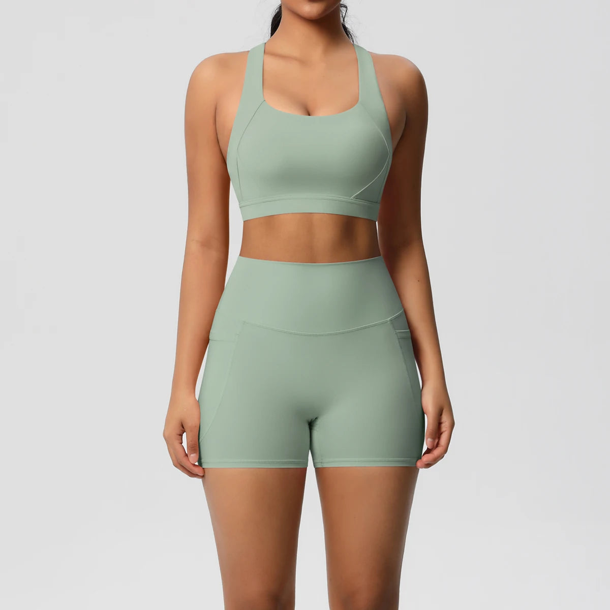 2PCS Sportswear With Pocketed Yoga Set Leggings