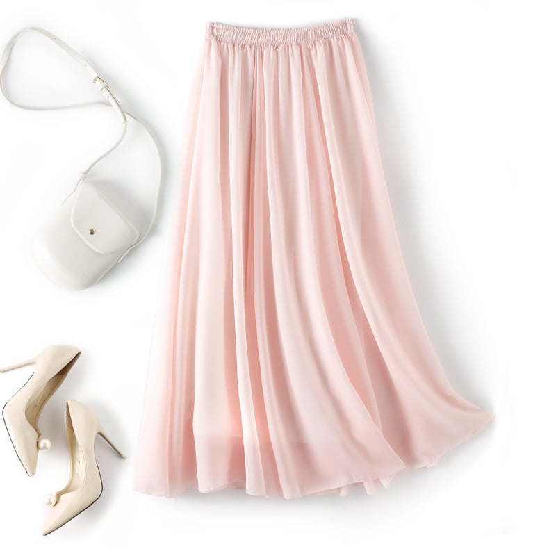 Chic Mid-Length Beach Chiffon Skirt