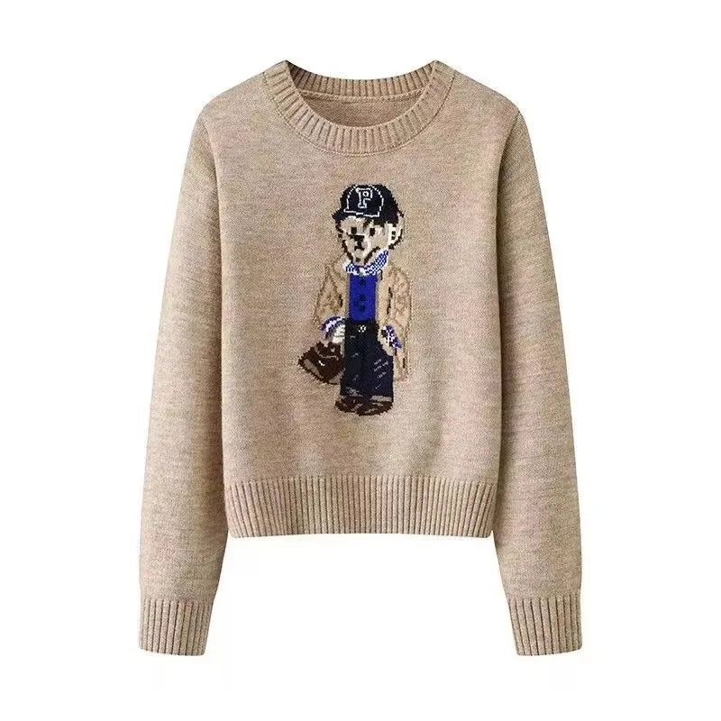 Crochet Bear Knit Sweater Pullover