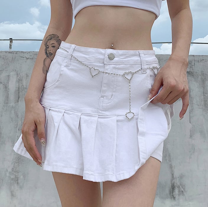 Chic Youth Safety Denim Skirt