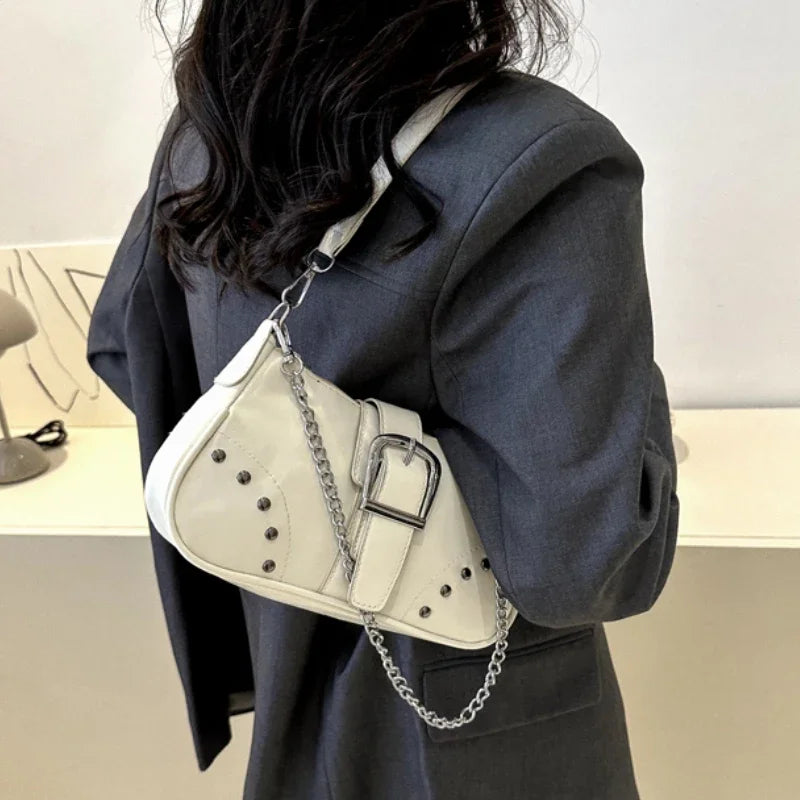 Vintage Rivet Women's Shoulder Bag