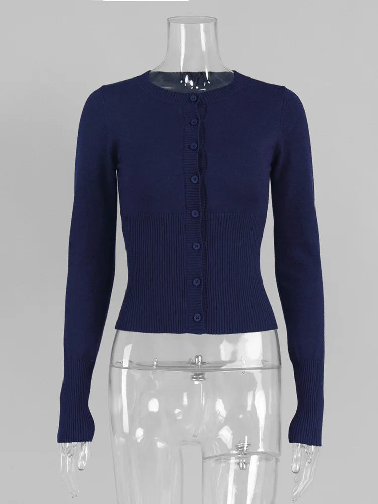 Tossy lässige Strickjacke für Damen, langärmlig, gerippt, Patchwork, schmal, elegant, locker, kurze Oberteile, Damenstrickjacke