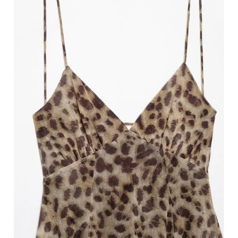 Leopard Print Slip Dress