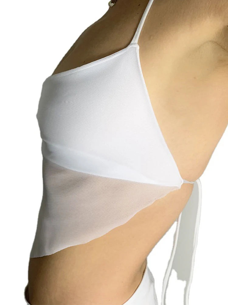 Halter Tops Women V-neck Backless