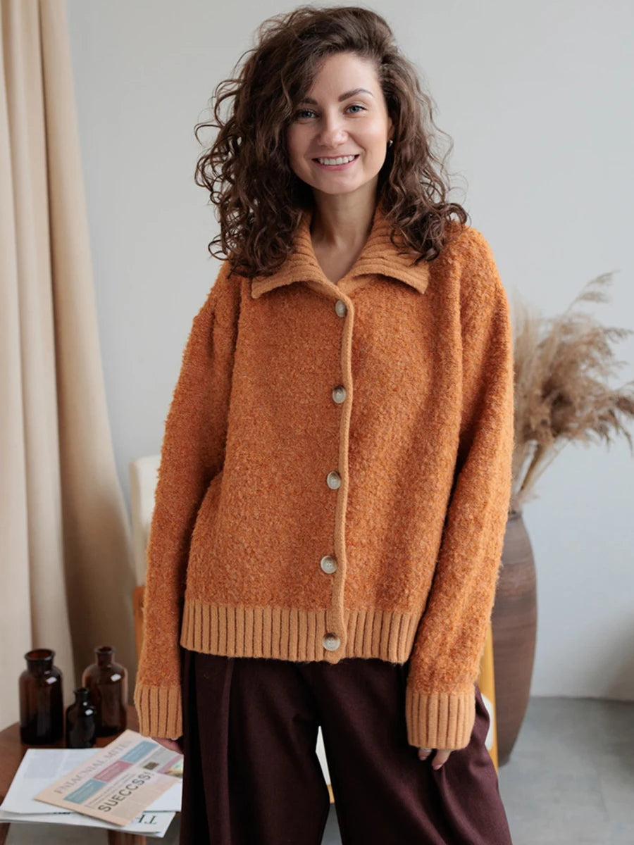Hirsionsan Elegant Long Sleeve Sweater Women