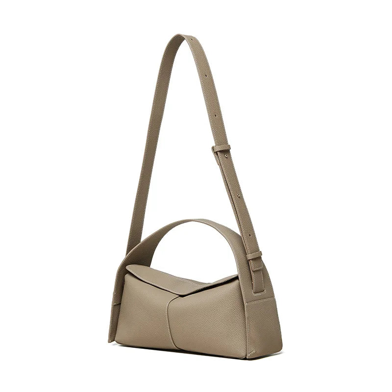 Detachable Shoulder Strap Leather Handbag
