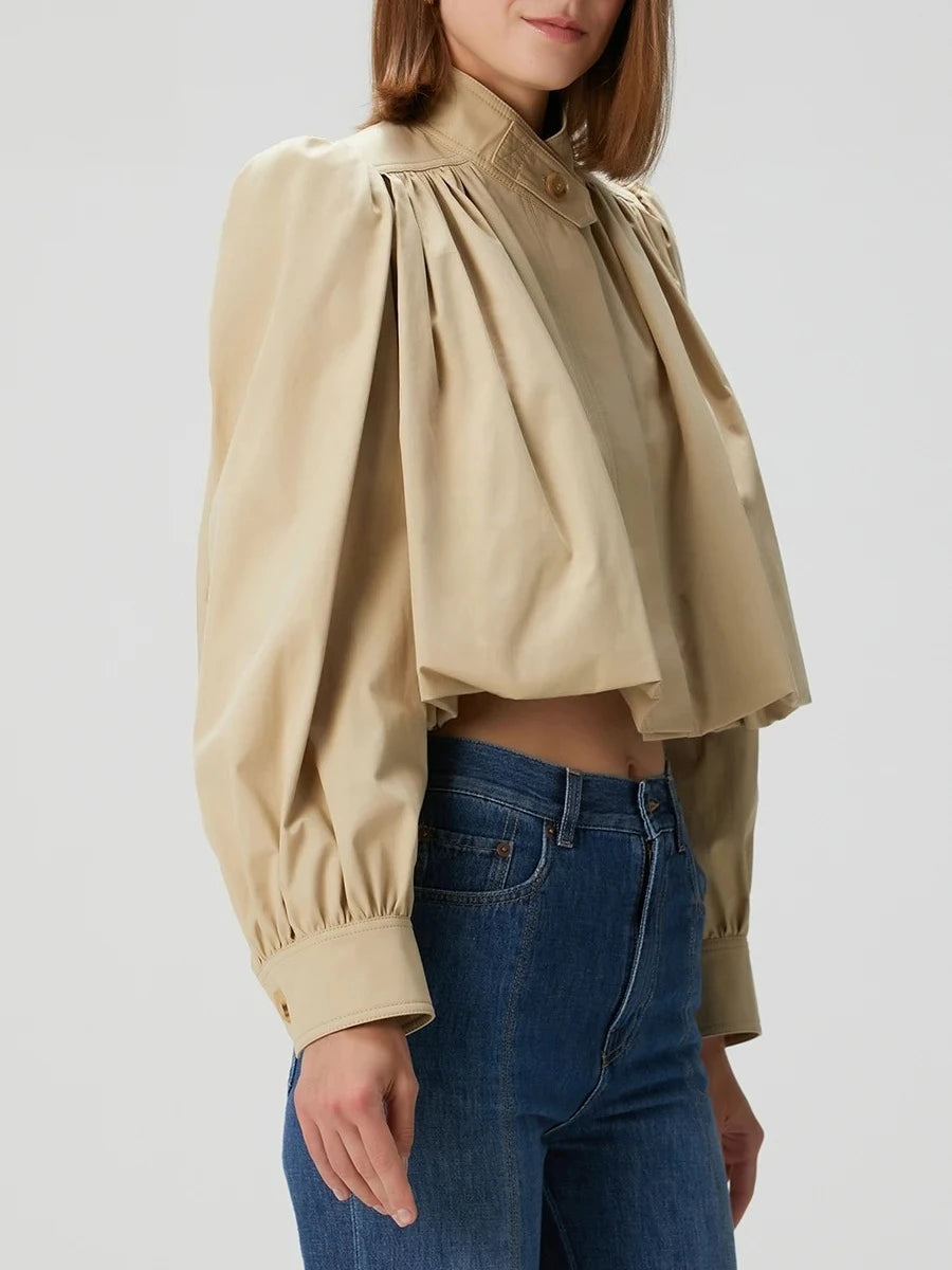 VGH Fashionable Khaki Coat for Women Jacket