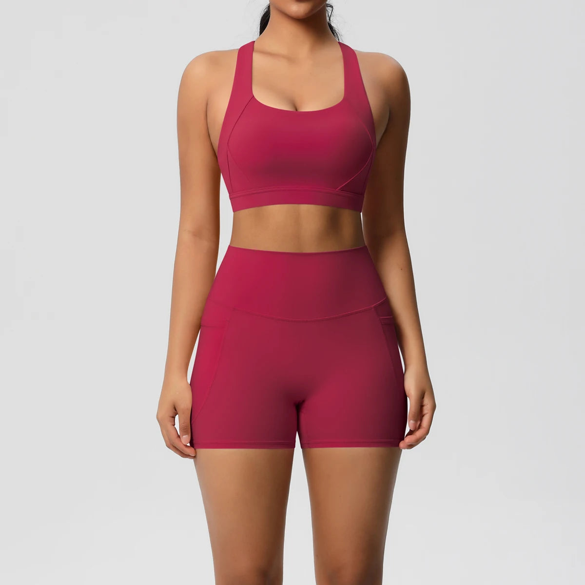 2PCS Sportswear With Pocketed Yoga Set Leggings