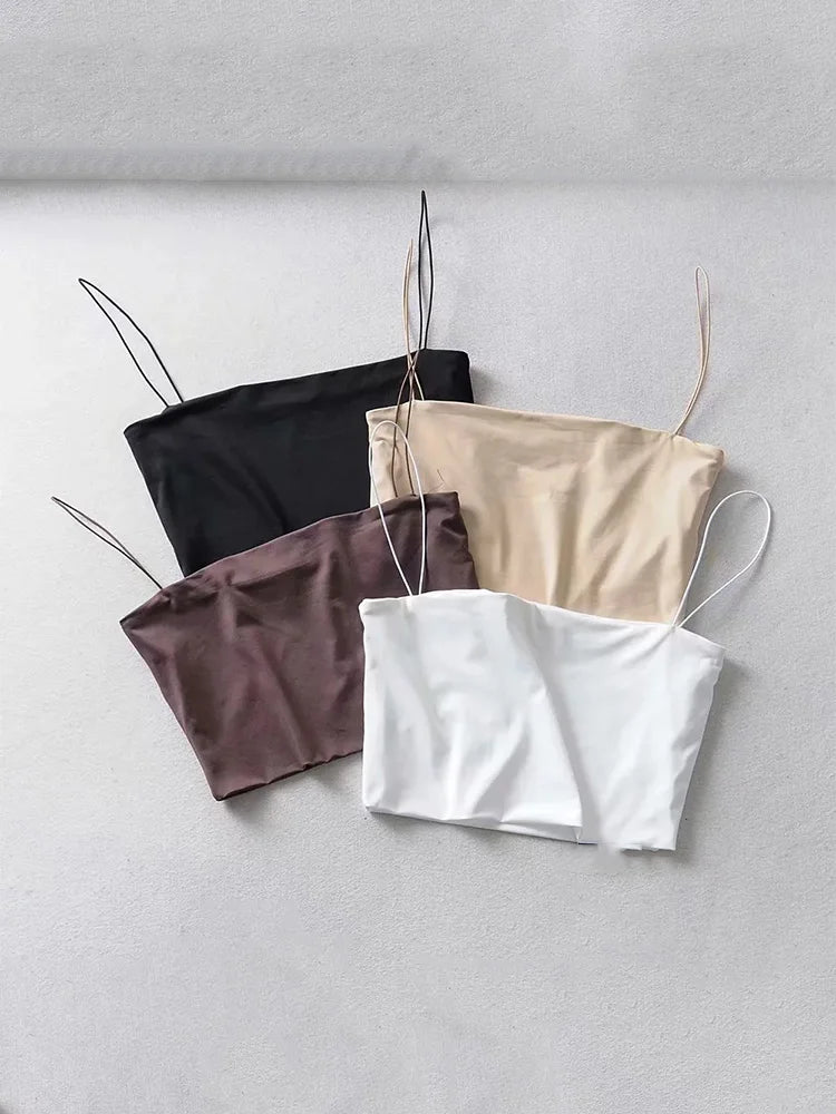2022 Sommer Damen Crop Top Sexy elastisch Baumwolle Camis ärmellos Kurzes Tank Top Bar