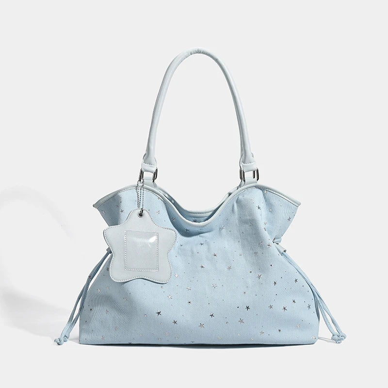 Brand Women's Shoulder Bag Y2k Fashion Sweet Polka Dot Handbag Korean Casual Versatile Leopard Print Brown Frosted Tote Bags