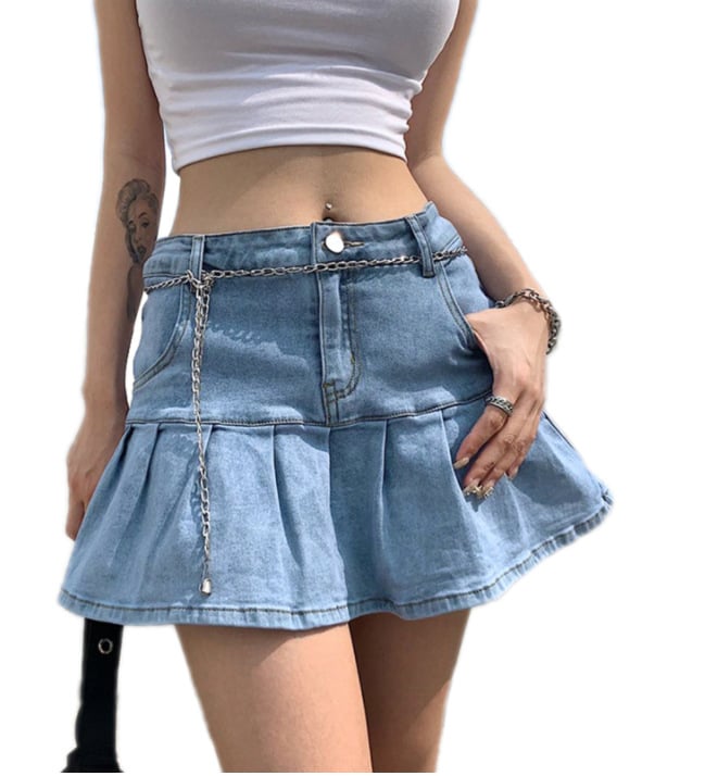 Chic Youth Safety Denim Skirt
