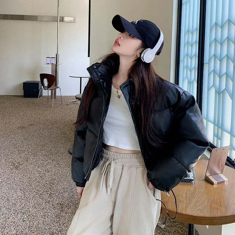 Y2K Streetwear Pu Leather Short Jackets