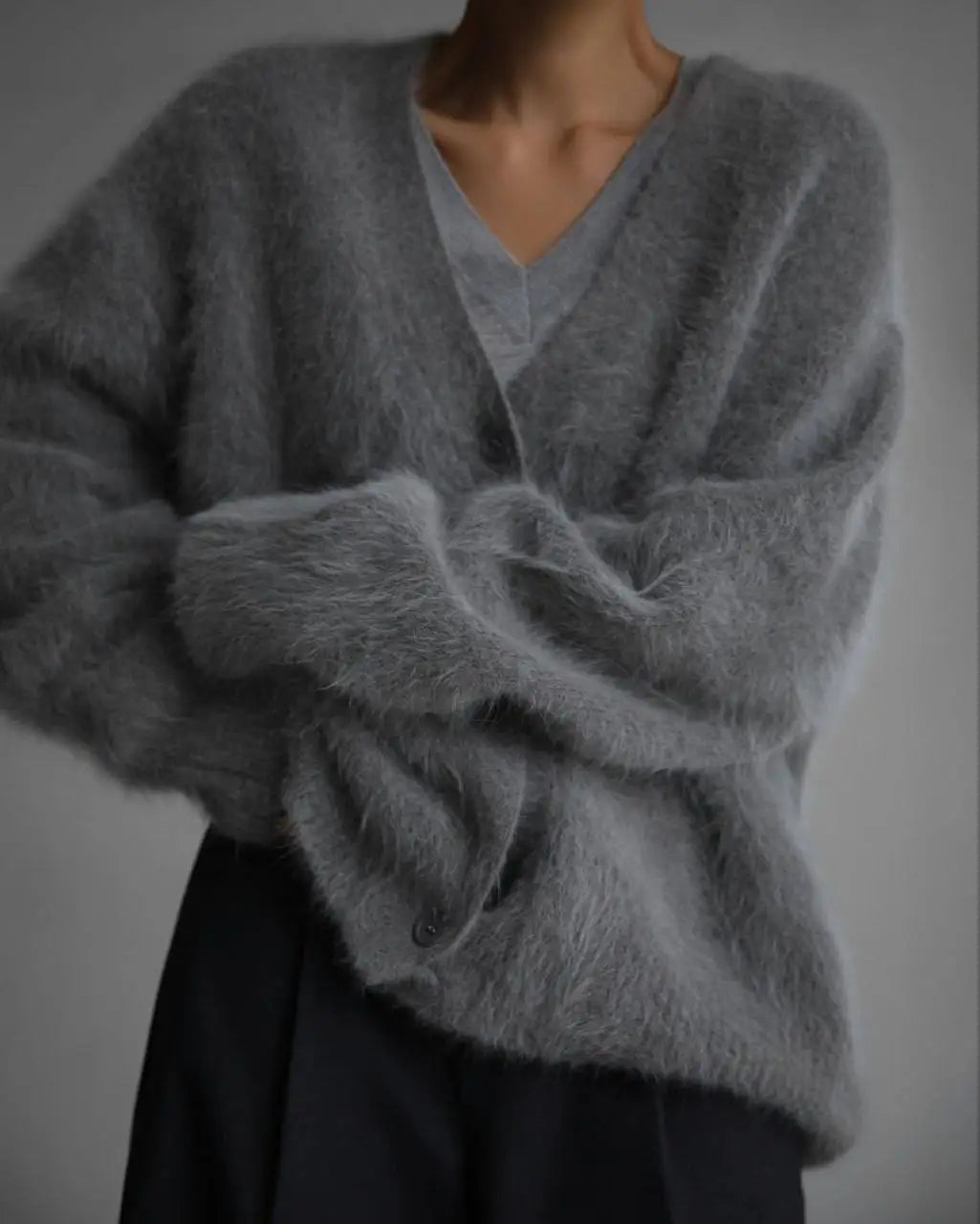 Hirsionsan Long Sleeve Sweater Knitted Outwear