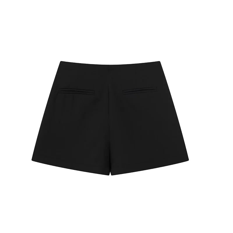DAMEN Damen-Shorts Fashion High-Waist-Shorts Röcke Damen Reißverschluss Asymmetrische Röcke Shorts 2025 Sommer Schwarz Weiß Mini-Shorts