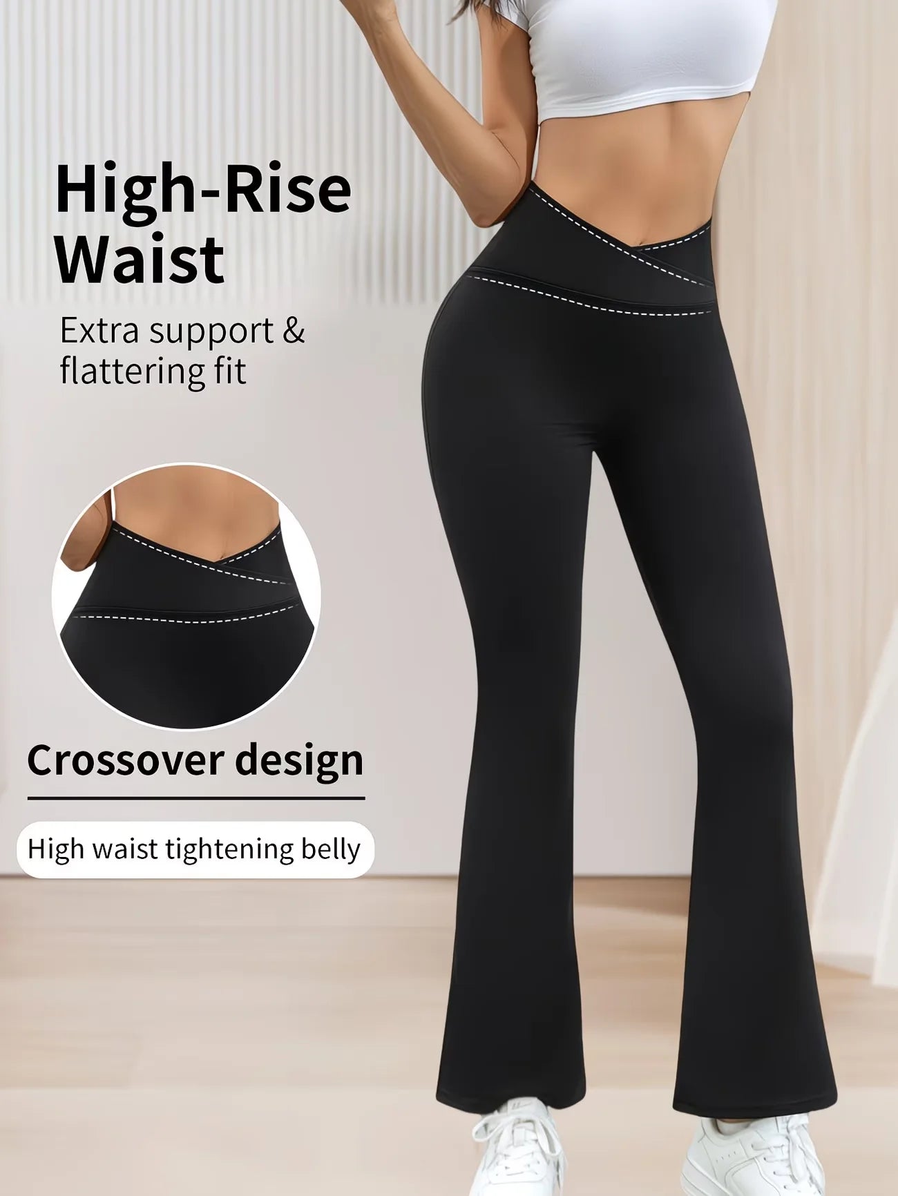 Women's thin cross-waist tight pants