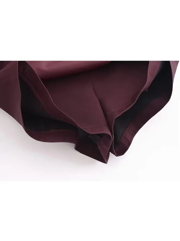 TFMLN Neue Frühling Damen Uni-Skort Mode Causal Seitenreißverschluss Mini-Shorts Röcke Vintage Hohe Taille Streetwear Shorts Röcke