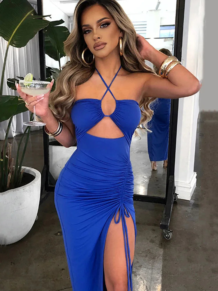 Ärmellose sexy Damen-Midikleider, rückenfrei, schmal, für Nachtclub-Partys, Damenkleid, figurbetont, elegante Kleider für Damen