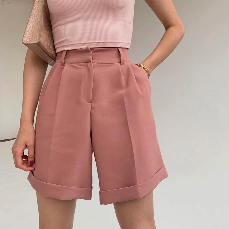 Hirsionsan High Waist Shorts Women Pants