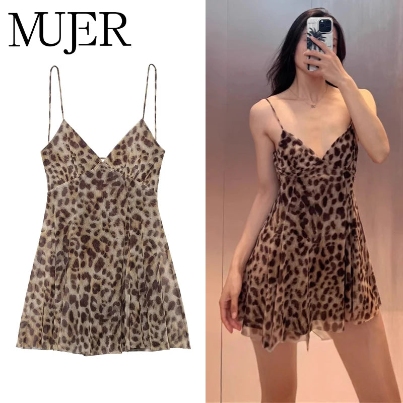 Leopard Print Slip Dress