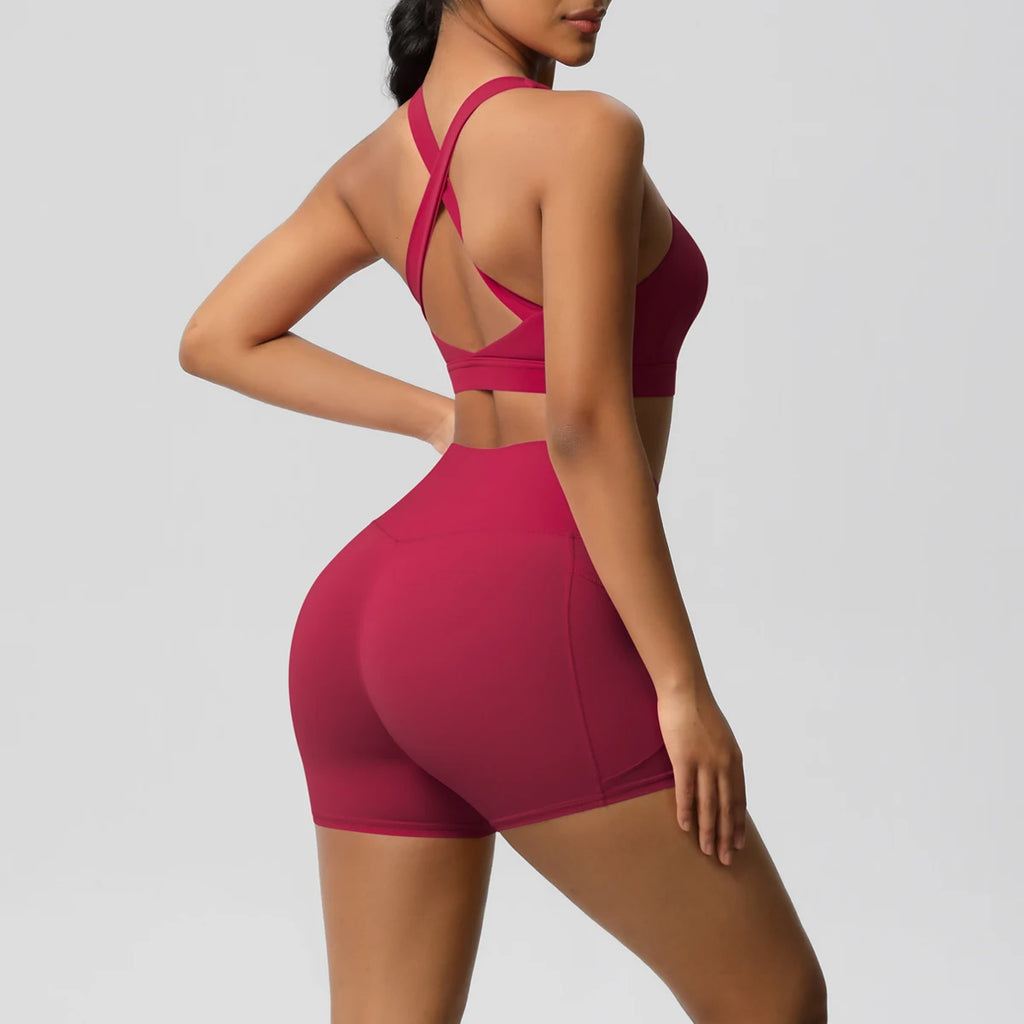 2PCS Sportswear With Pocketed Yoga Set Leggings