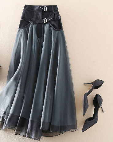 High Waist Elegant Mesh Skirt