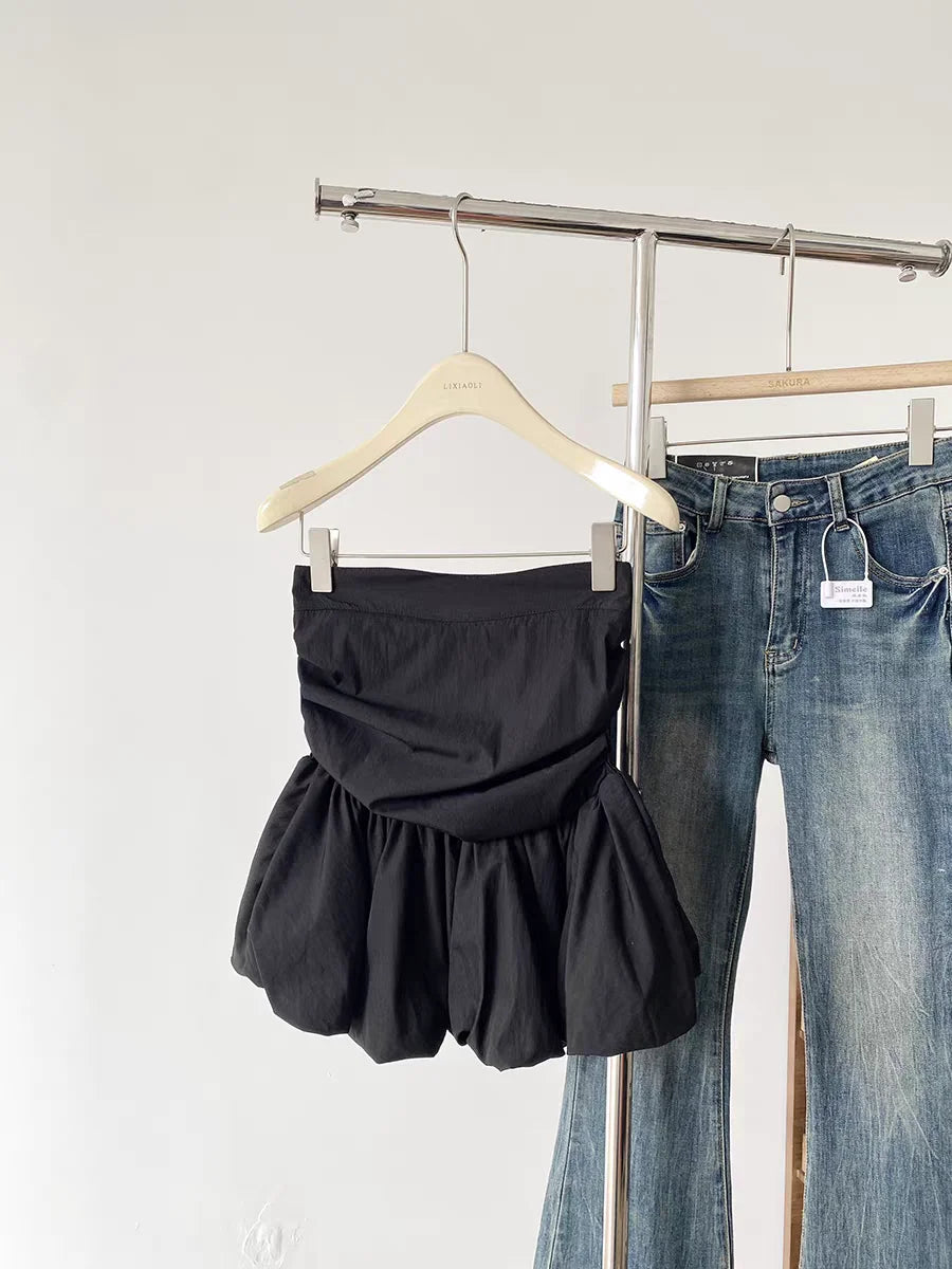 Sleeveless Crop Top Korean Style Chic Summer