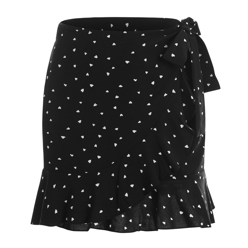 Chic Ruffled Lace-Up Skirt