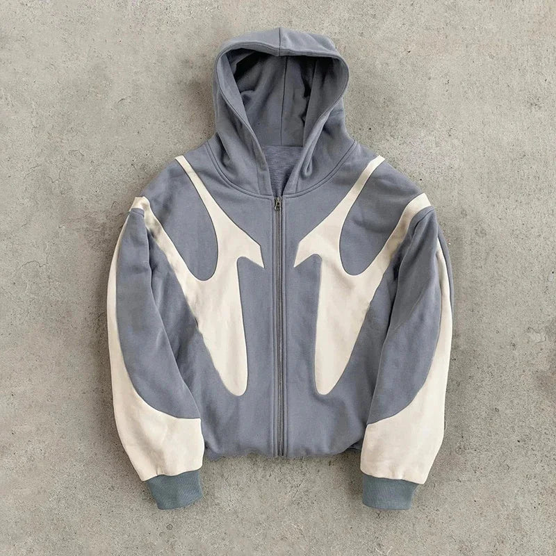 Devil Pattern Zipper Hoodie Jacket