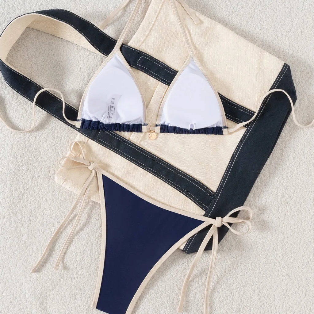 Two Piece Swimsuit Cross Back Swimwear