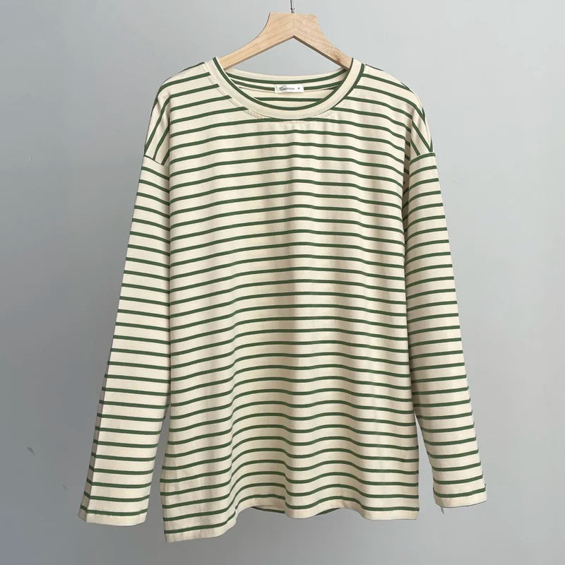 Hirsionsan 2023 Basic Thick Stripes T Shirts Women