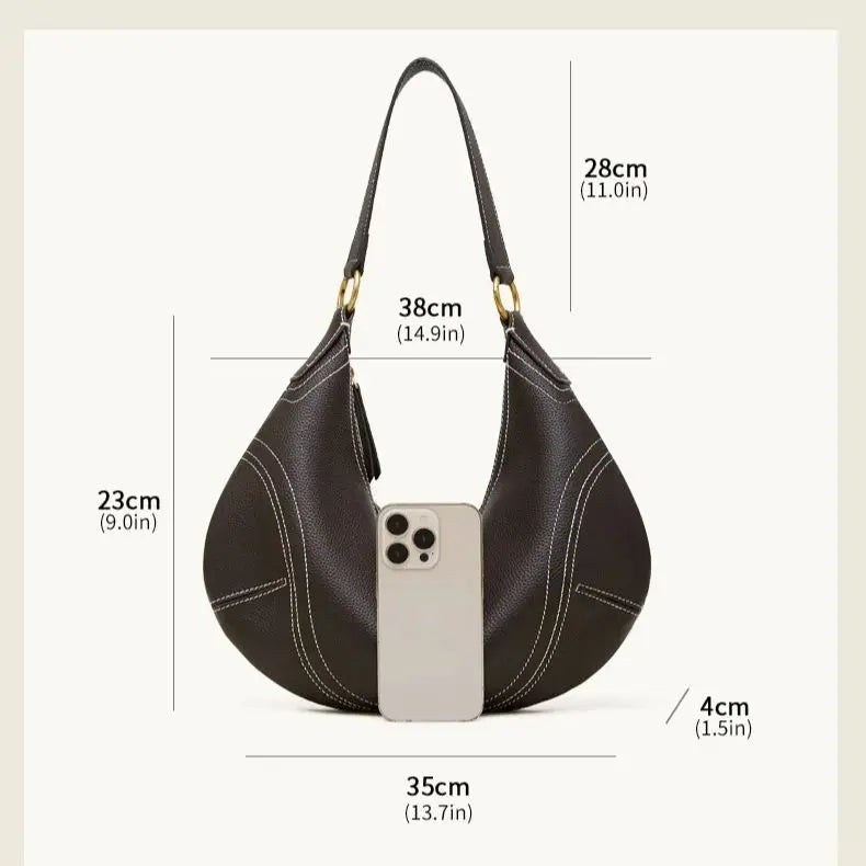 Large Capacity Shoulder Leather Bag