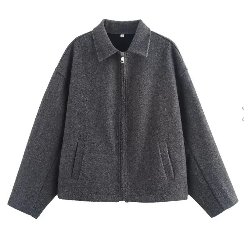 Casual Formal Cotton Zipper Coat Jacket