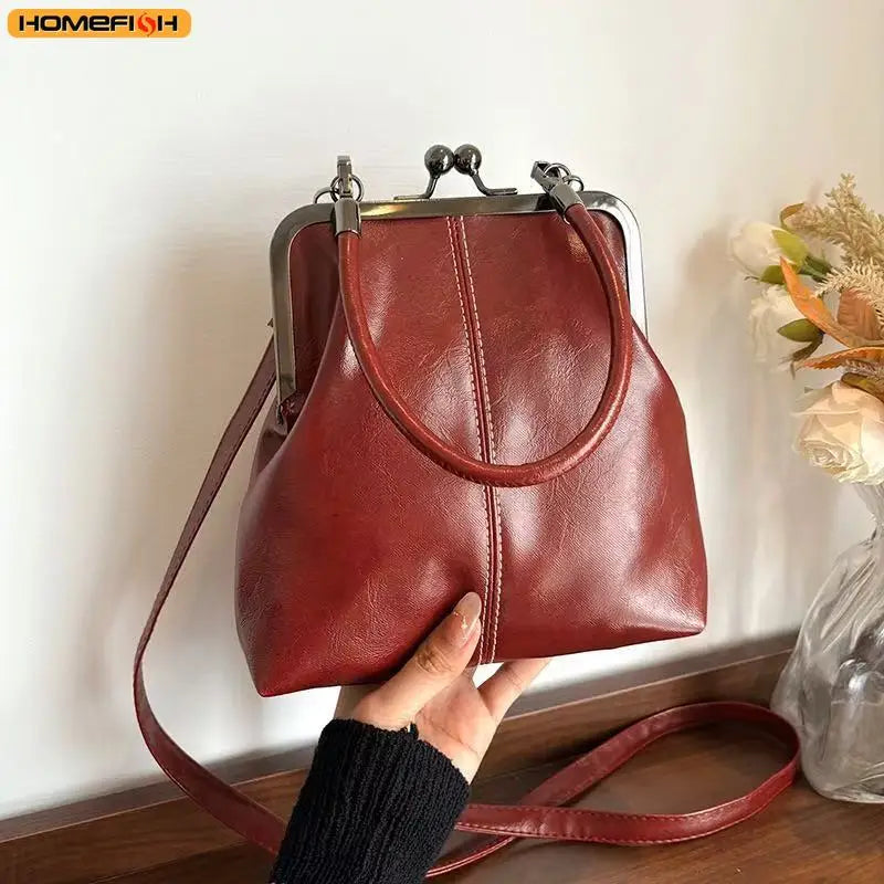 HOMEFISH Vintage Style Leather Handbag