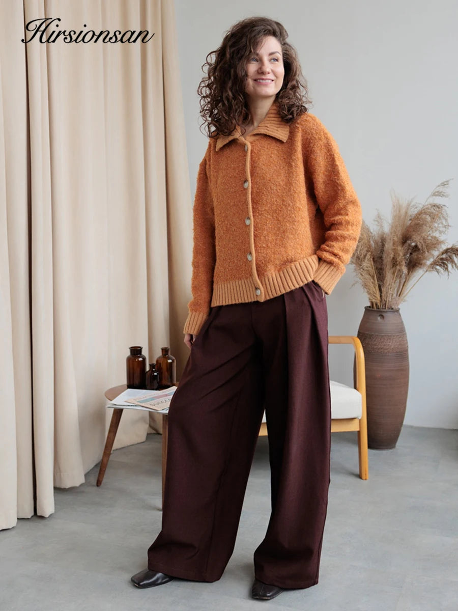 Hirsionsan Elegant Long Sleeve Sweater Women