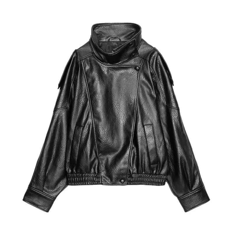 2026 Spring Women's Faux Leather Jacket
