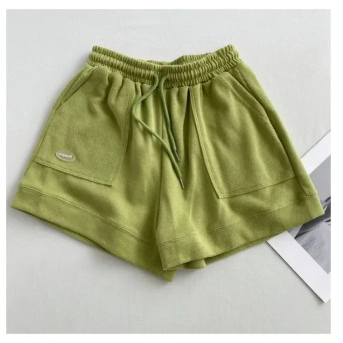2026 Damen Bequeme lockere weite Hose mit Kordelzug A-Hose Schmale Taille Slim Fit Lässige Sportshorts für Zuhause Vielseitig Neu