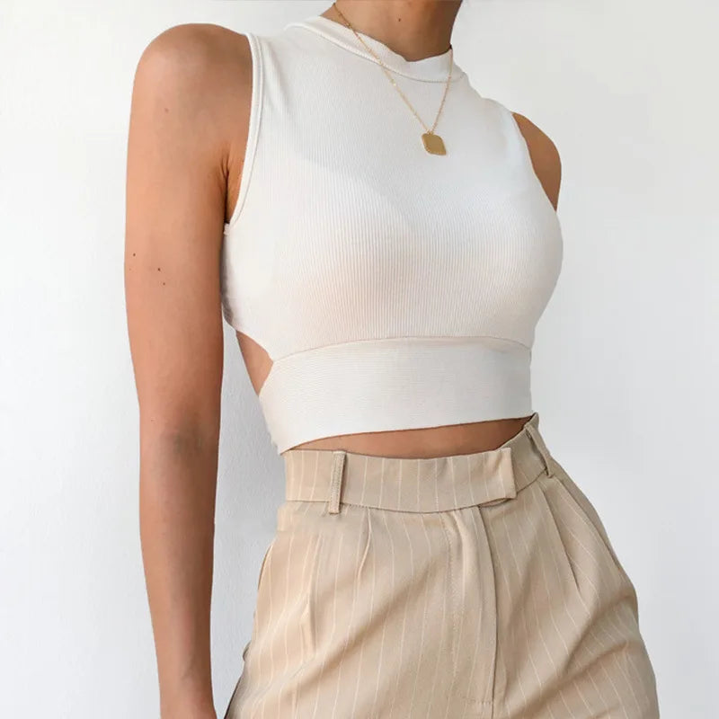 Women tank top bandage slim crop top