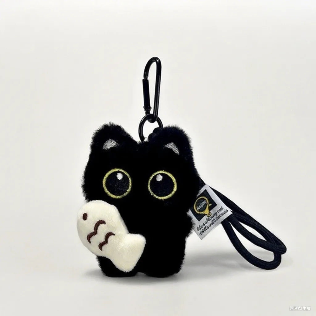 Black Cat Doll Toy Keychain Bag Pendant Charms