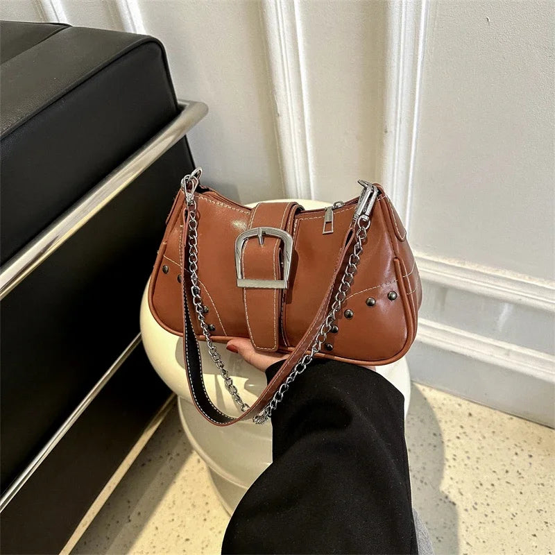 Vintage Rivet Women's Shoulder Bag