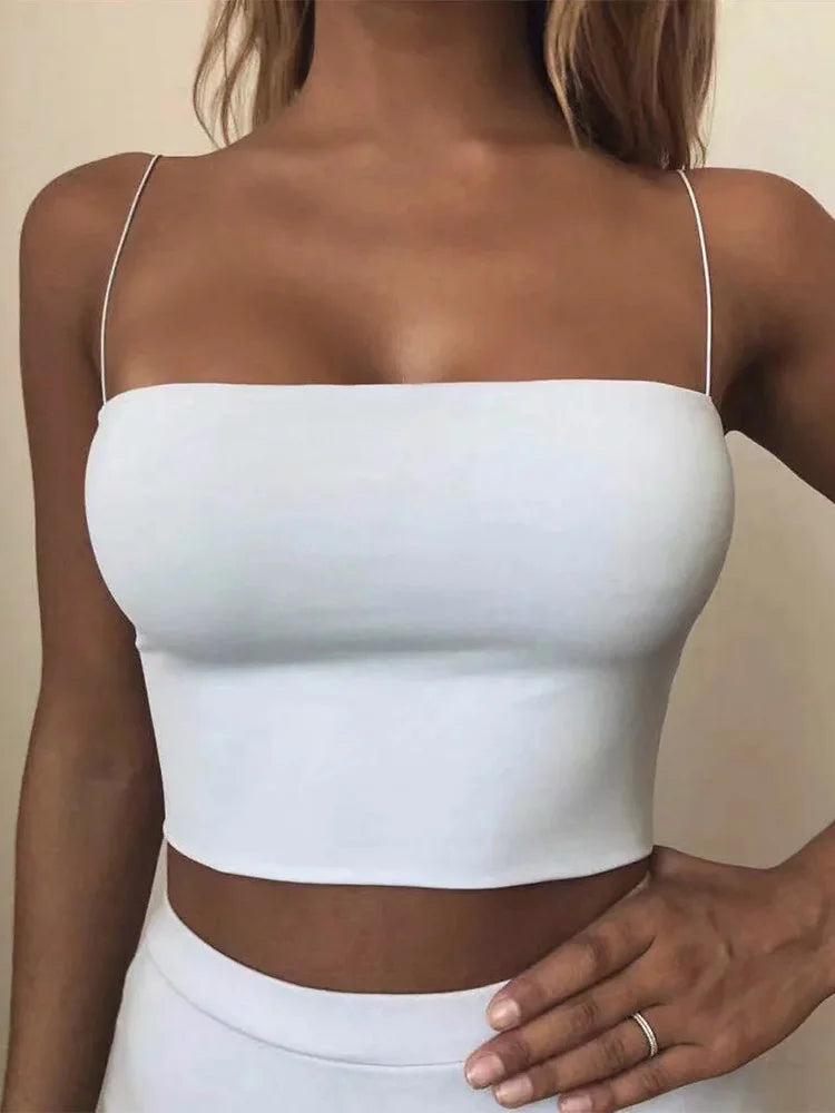 Sommer Damen Crop Top Sexy Baumwolle ärmellos Kurzes Tank Top Bar