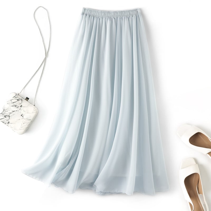 Chic Mid-Length Beach Chiffon Skirt