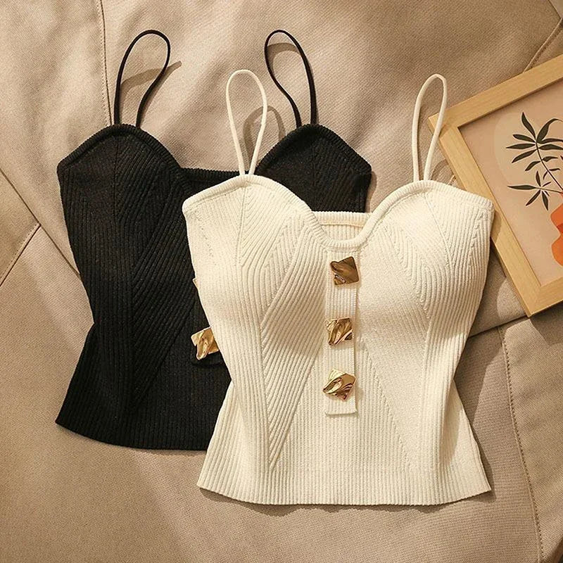 Slim Fit T-Shirt No Chest Pad Short Tank Tops