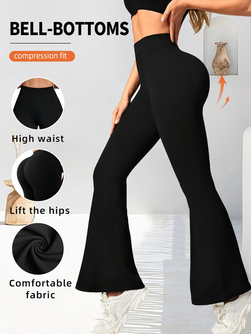 Ladies high waist bell bottoms pant