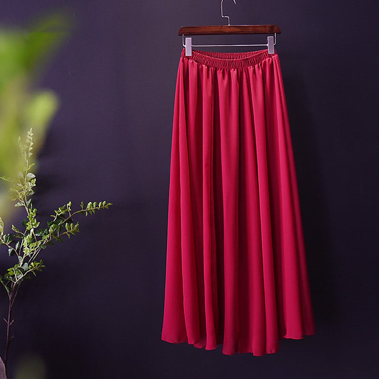 Chic Mid-Length Beach Chiffon Skirt