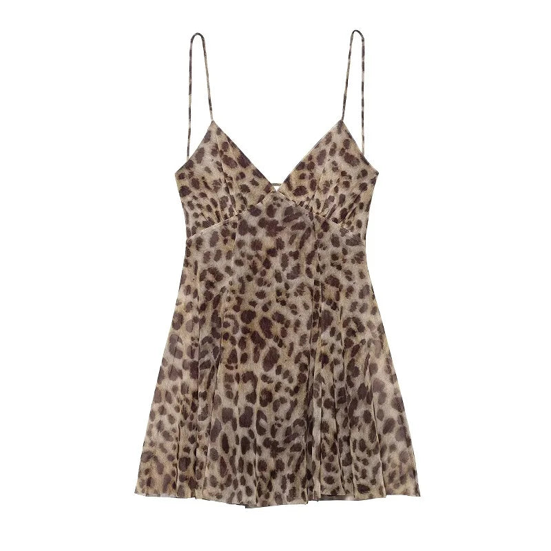 Leopard Print Slip Dress