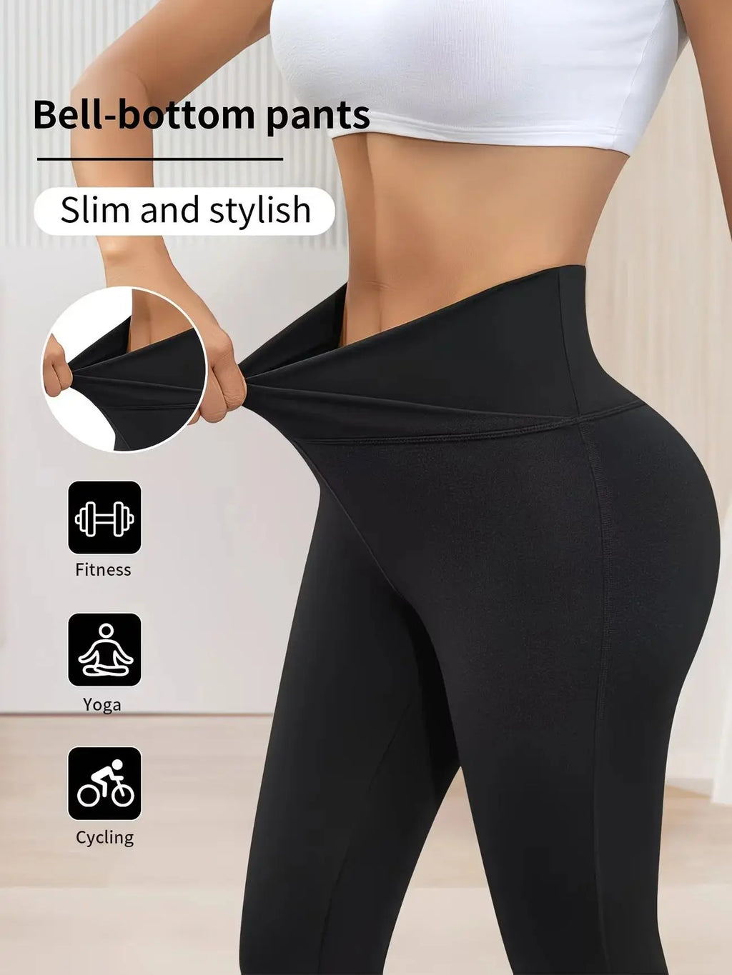 Women's thin cross-waist tight pants