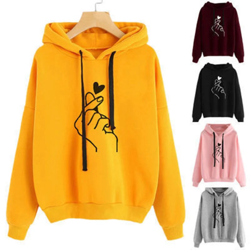 Sweatshirts Top Drawstring Pockets Loose Hoodies