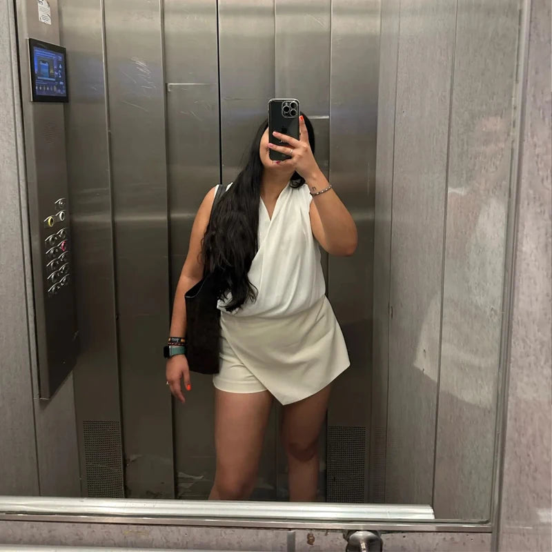DAMEN Damen-Shorts Fashion High-Waist-Shorts Röcke Damen Reißverschluss Asymmetrische Röcke Shorts 2025 Sommer Schwarz Weiß Mini-Shorts