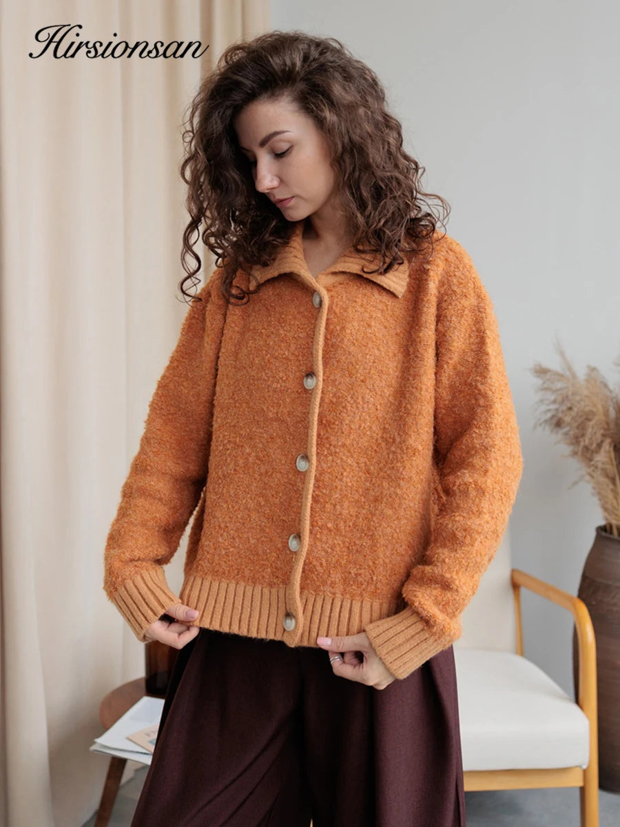 Hirsionsan Elegant Long Sleeve Sweater Women