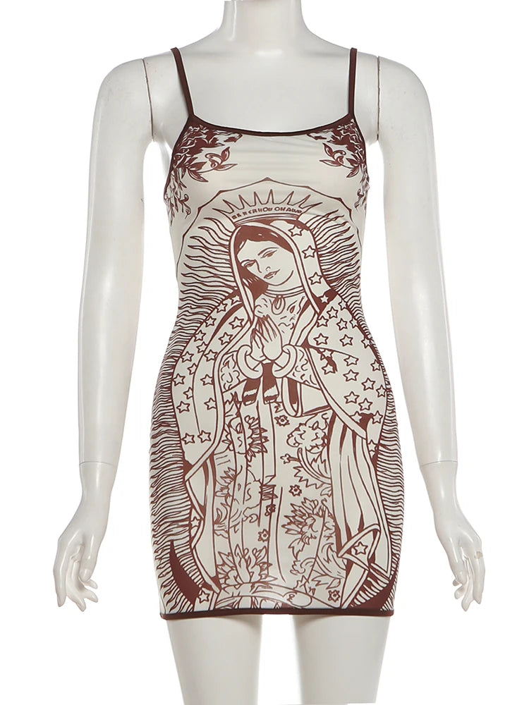 Nibber hochelastisches Kleid Damen Kunstdruck tiefer Ausschnitt durchsichtig figurbetont sexy Mitternacht Sommer neuer Trend schick Hottie Mini Bodycon